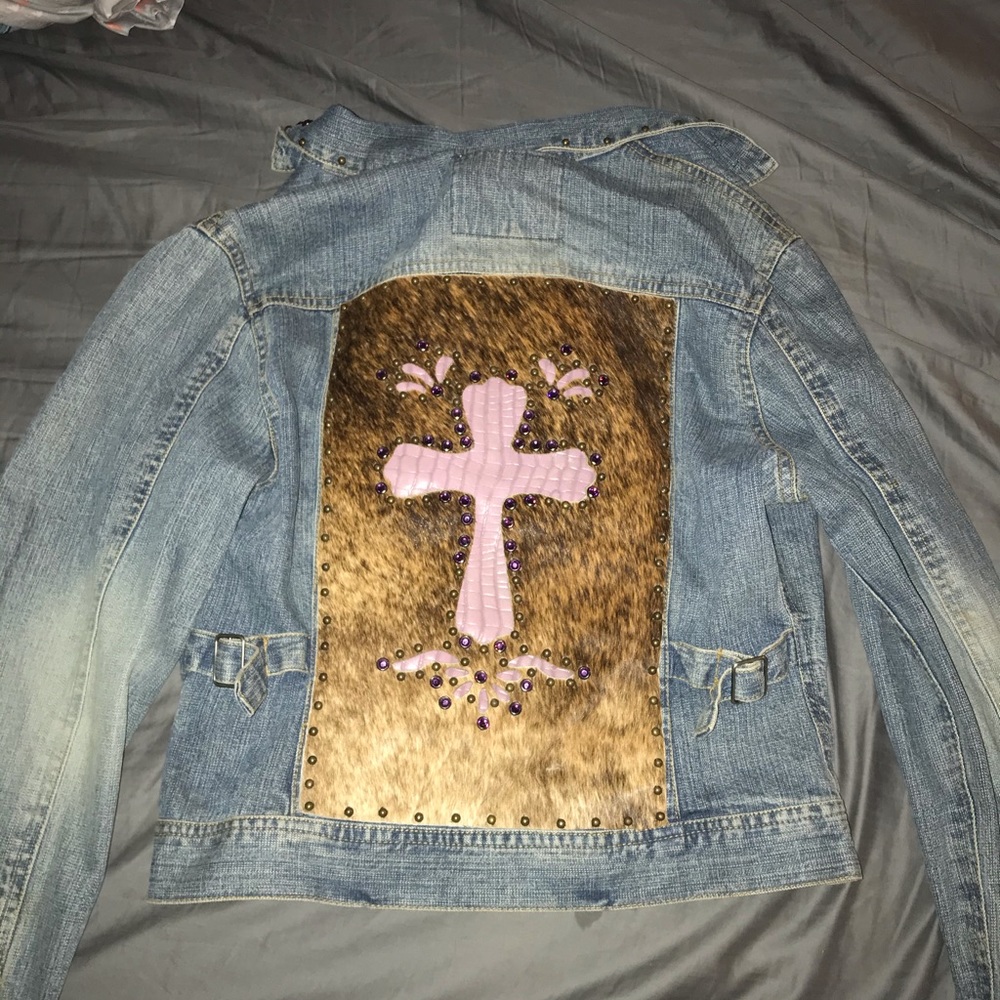 Wrangler leather back jacket